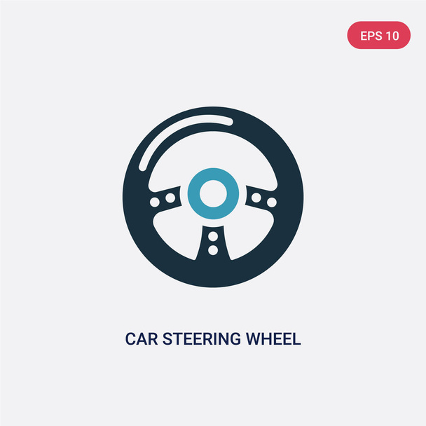 two color car steering wheel vector icon from mechanicons concep - Διάνυσμα, εικόνα
