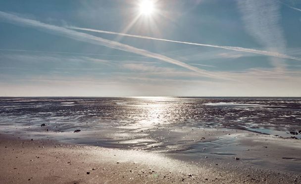 Plaże wyspy Wangerooge w Morzu Północnym w Niemczech - Zdjęcie, obraz