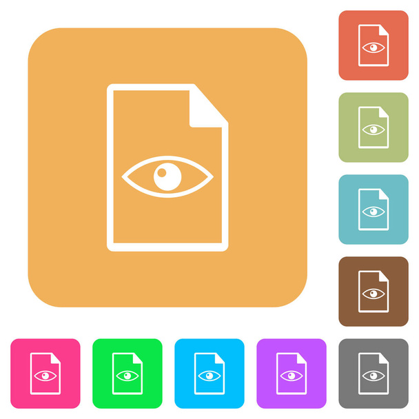 File preview rounded square flat icons - Vector, Image