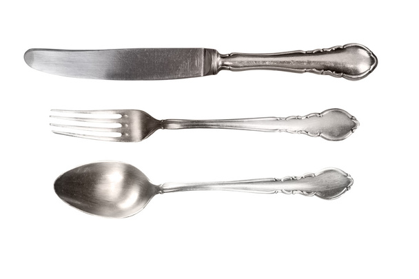 Antique cutlery isolated. - Photo, Image