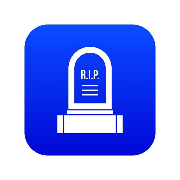Headstone icon digital blue - Wektor, obraz