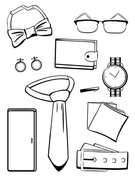 Male accessories - Vector, Image