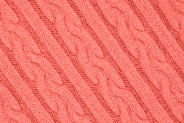 coral colored Knitwear Fabric Texture - Photo, Image