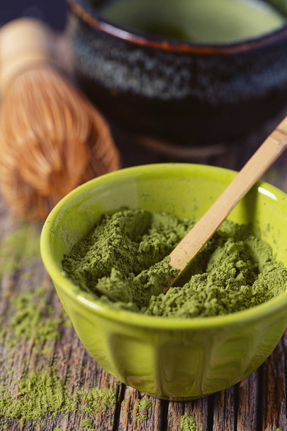 Matcha fine powdered green tea - Φωτογραφία, εικόνα