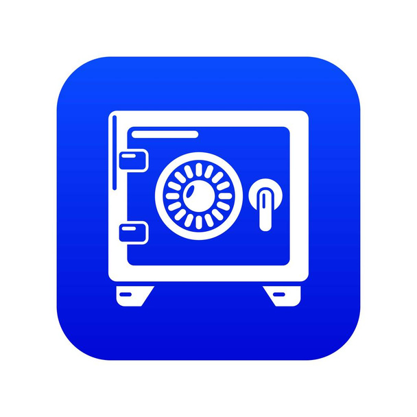 Safe icon blue vector - Vetor, Imagem