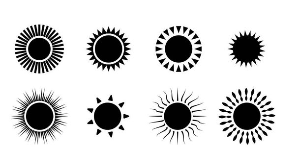 白地に太陽のアイコン - ベクター画像