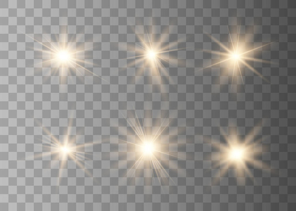Set of glow light effect - Vector, Image