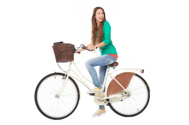 Mulher andando de bicicleta
 - Foto, Imagem