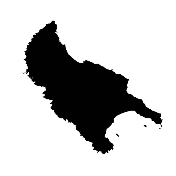 Island of Zakynthos in Greece vector map high detailed silhouette illustration isolated on white background.  - Vector, Image