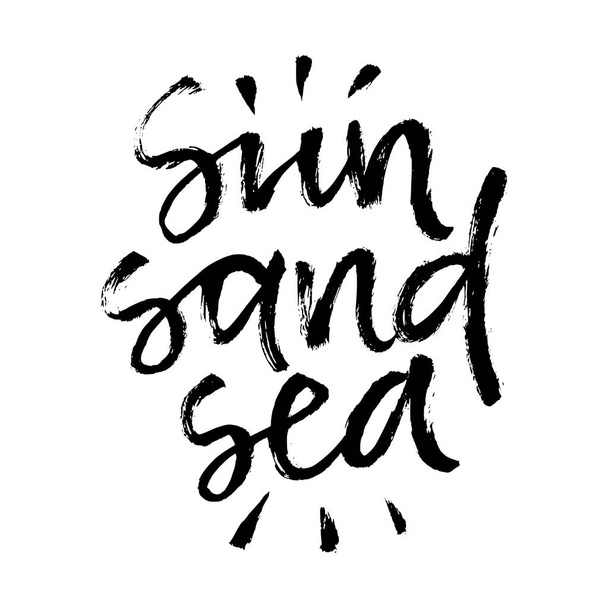 Summer brush lettering composition. - Vector, Image