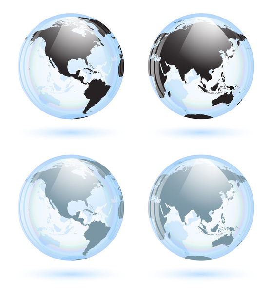 Earth globes set - Vector, Imagen