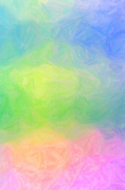 青、黄、緑の抽象的なイラストワックスクレヨンの背景 - 写真・画像