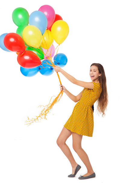 Woman with balloons - Fotoğraf, Görsel