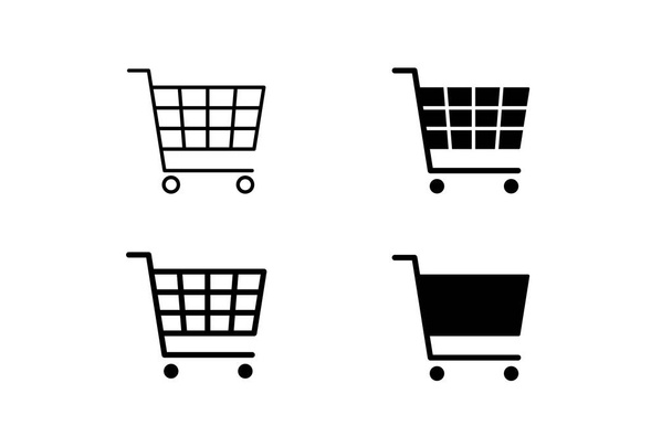 Shopping basket cart vector icon. Vector illustration - Vector, Image