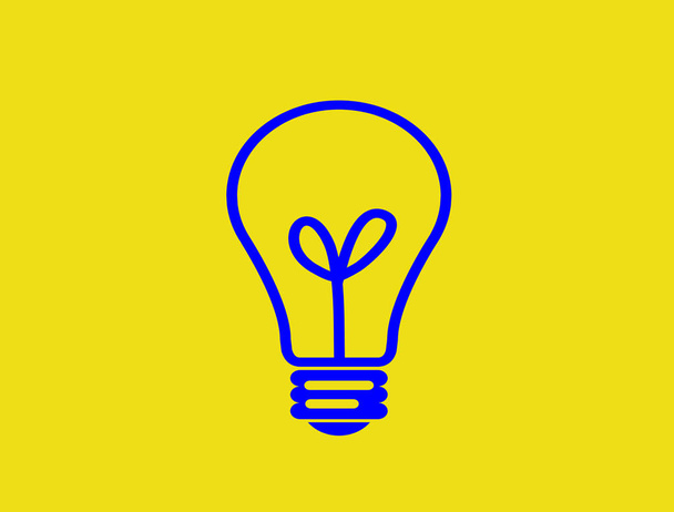 Lámpara azul sobre fondo amarillo
 - Foto, imagen