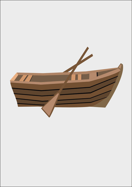 Wooden canoe design vector illustration - Vector, Image