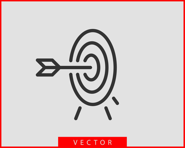 Target icon vector. Darts board with arrow isolated. - Vector, Image