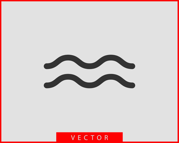 Wellen-Vektordesign. Wasserwellen-Symbol. Wellenlinien isoliert. - Vektor, Bild