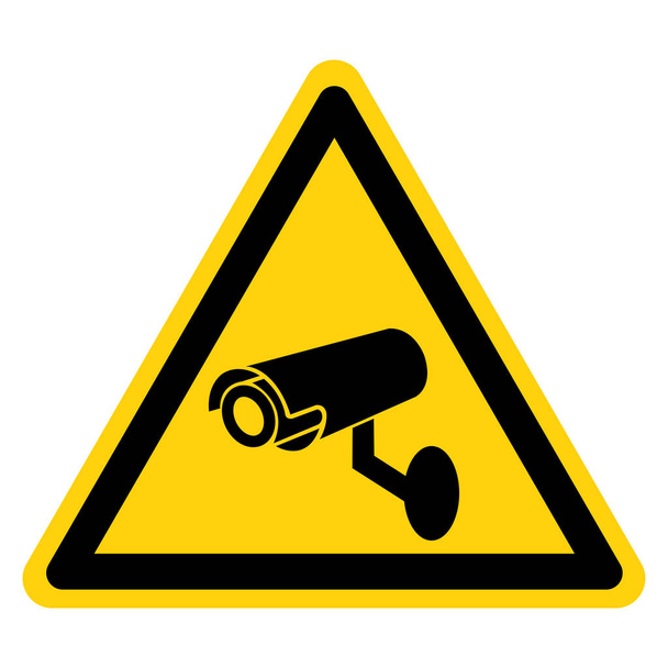 Символ охранной камеры видеонаблюдения Изолированный знак на белом фоне, векторная иллюстрация
 - Вектор,изображение