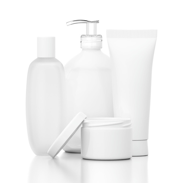White Cosmetic Bottles - Photo, image
