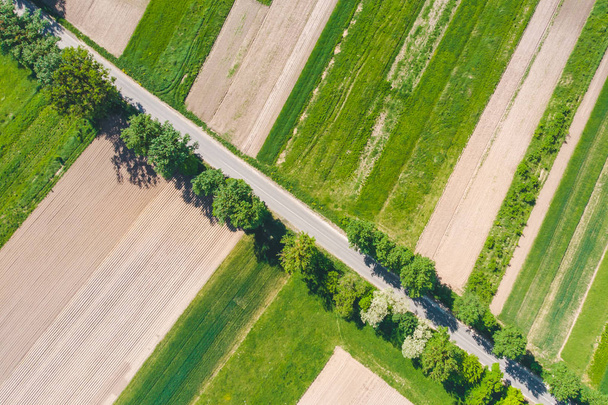 Letecký pohled na zemědělských polích - Fotografie, Obrázek