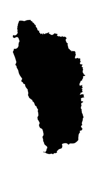 Dominica vektor Térkép sziluett, nagy részletes illusztráció izolált fehér háttér. - Vektor, kép
