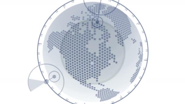 4 k グローバル Gps 地球市地図の軍用レーダー Gps 画面ナビゲーション インター フェース. - 映像、動画