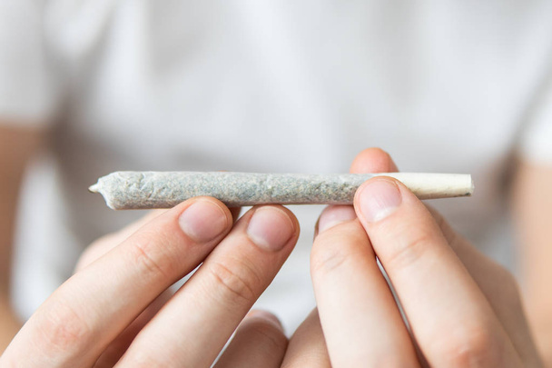 Marijuana joint Cannabis use concept. Close up. - Photo, Image