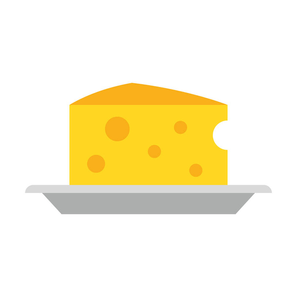 Cheese dairy on dish food Vector illustration - Vector, Image