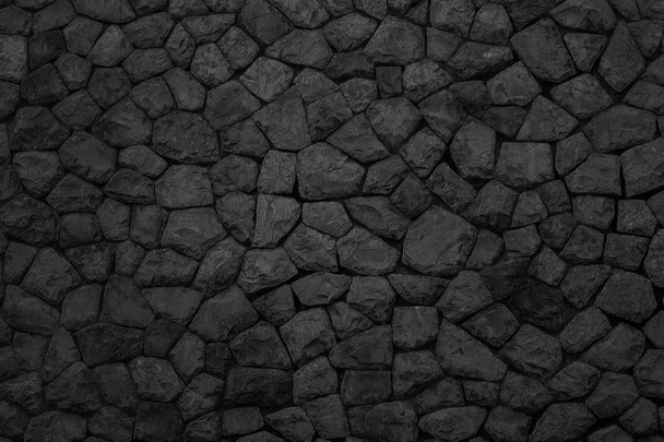 stenen muur zwart voorontwerp achtergrond of behang - Foto, afbeelding