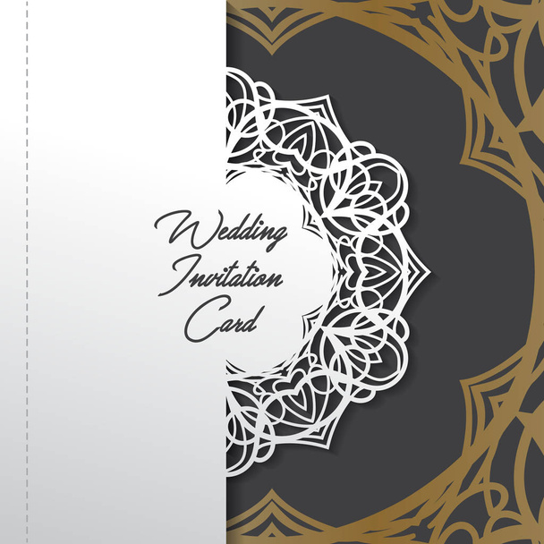 Svatební Pozvánka pohlednice papír střih návrh - Vektor, obrázek