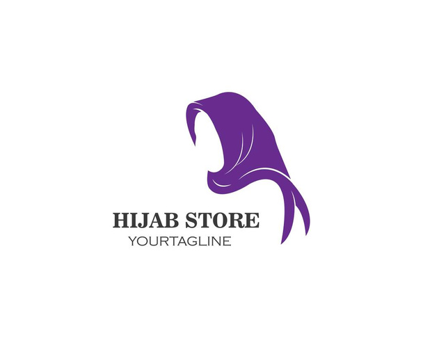 Hidzsáb logó vektor, kultúra nő muzulmán divat  - Vektor, kép
