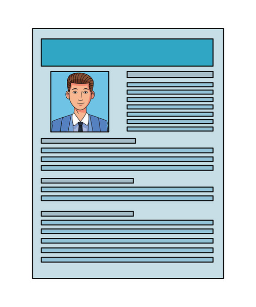 zakenman avatar profielfoto in curriculum vitae - Vector, afbeelding