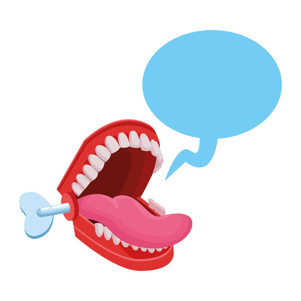 false chattering jaws with speech bubble - Vector, Image