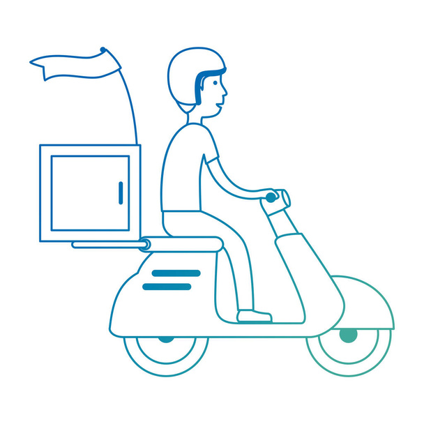 працівник доставки в мотоциклі аватар символ
 - Вектор, зображення