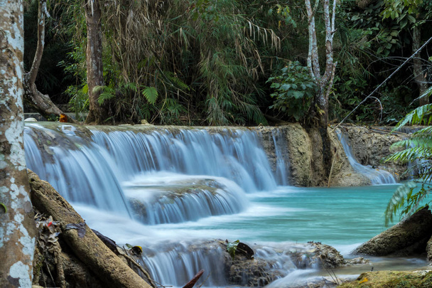 Tat Kuang Si waterfalls near Luang Prabang, Laos - Photo, Image