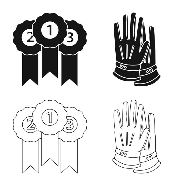 Vector illustration of equipment and riding icon. Set of equipment and competition stock symbol for web. - Vector, Image