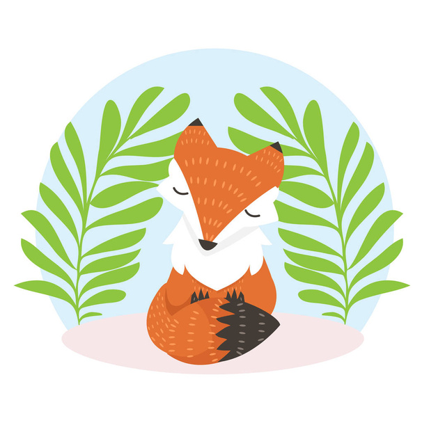 Cute fox cartoon Fox flat style vector - Vector, Image
