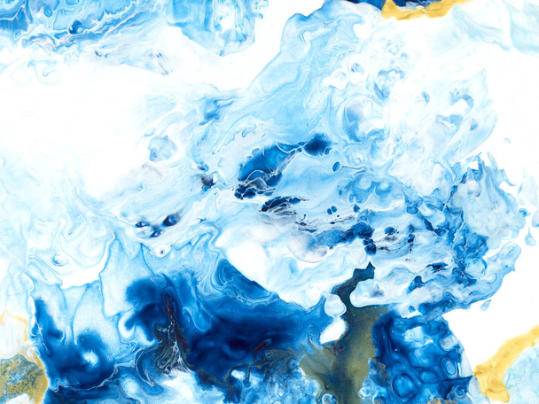 Blue creative abstract hand painted background, marble texture,  - Фото, изображение