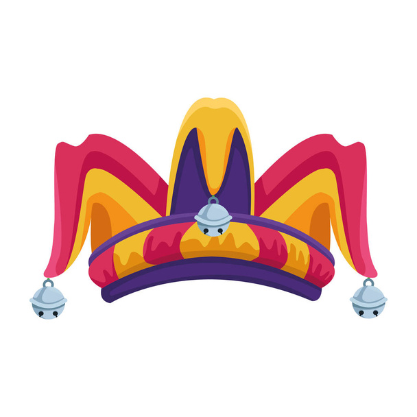 jester colorful hat isolated icon - Vector, Image