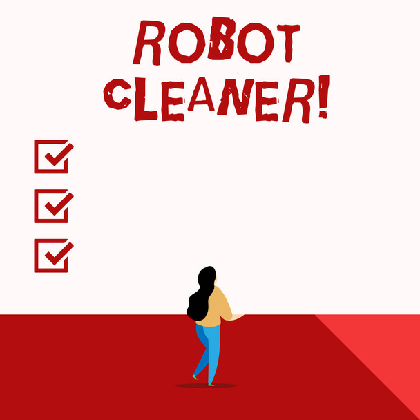 Word writing text Robot Cleaner. Business concept for Intelligent programming and a limited vacuum cleaning system. - Photo, Image