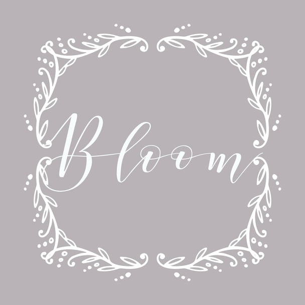 Floral Frame or Monogram Hand Drawn Element. Doodle Branches Border Illustration for Wedding Invitations, Greeting Card or Menu. - Vektor, obrázek