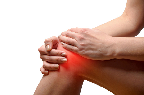 Young woman having knee pain - Φωτογραφία, εικόνα