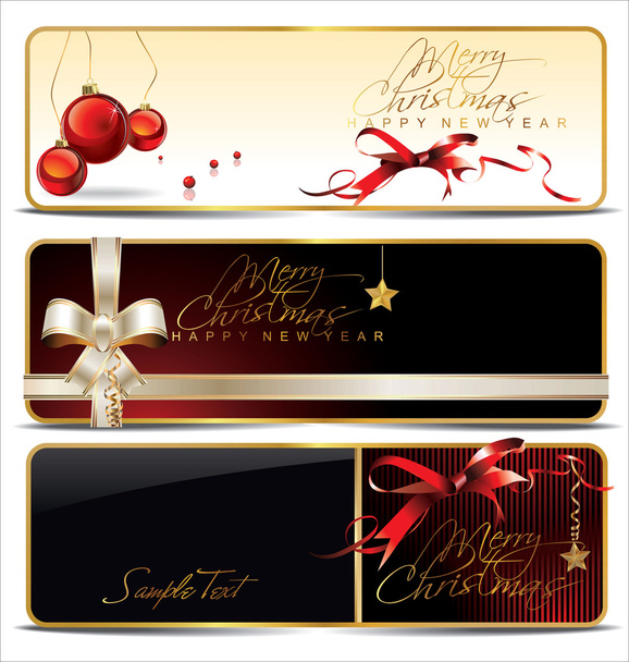 Christmas banner set - Vector, Image