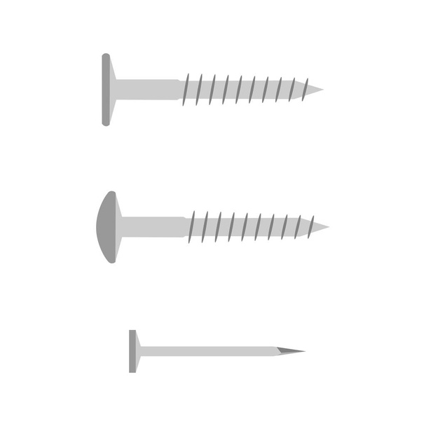 Illustration of a DIY tool screws and nails. - Vector, Image