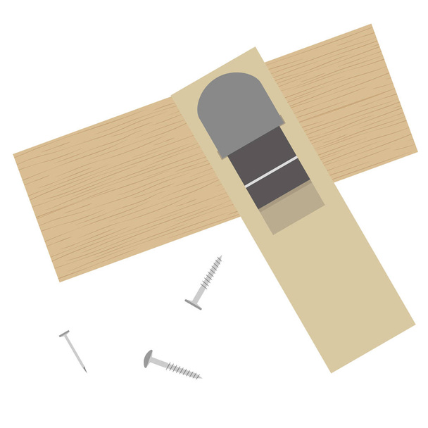 Illustration d'un plan à outils bricolage. (avion, vis, etc.
.) - Vecteur, image