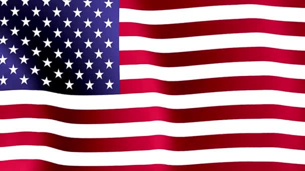 Американский флаг, машущий на ветру - Кадры, видео