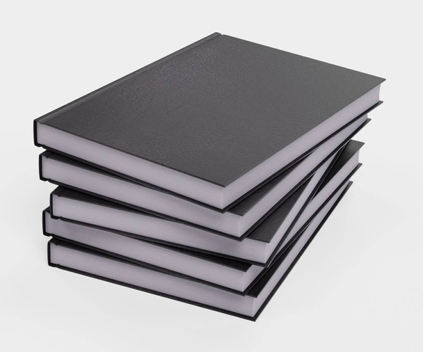Realistic 3D Render of Blank Books - Photo, Image