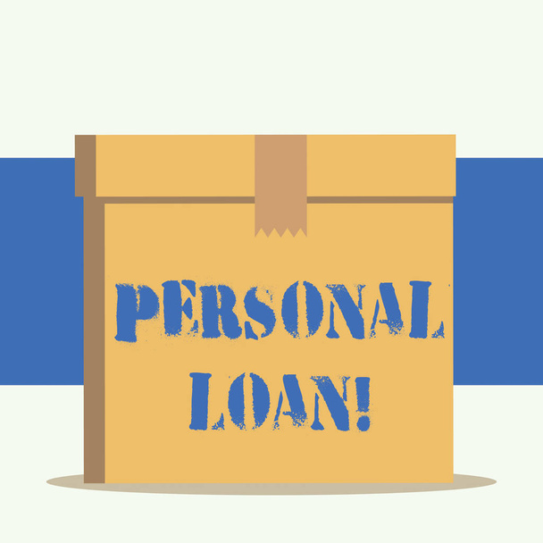 Word writing text Personal Loan. Business concept for unsecured loan taken by individuals from a financial company. - Photo, Image