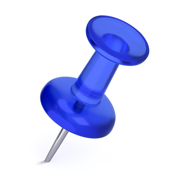3D Realistic Thumbtack - Blue - Fotografie, Obrázek